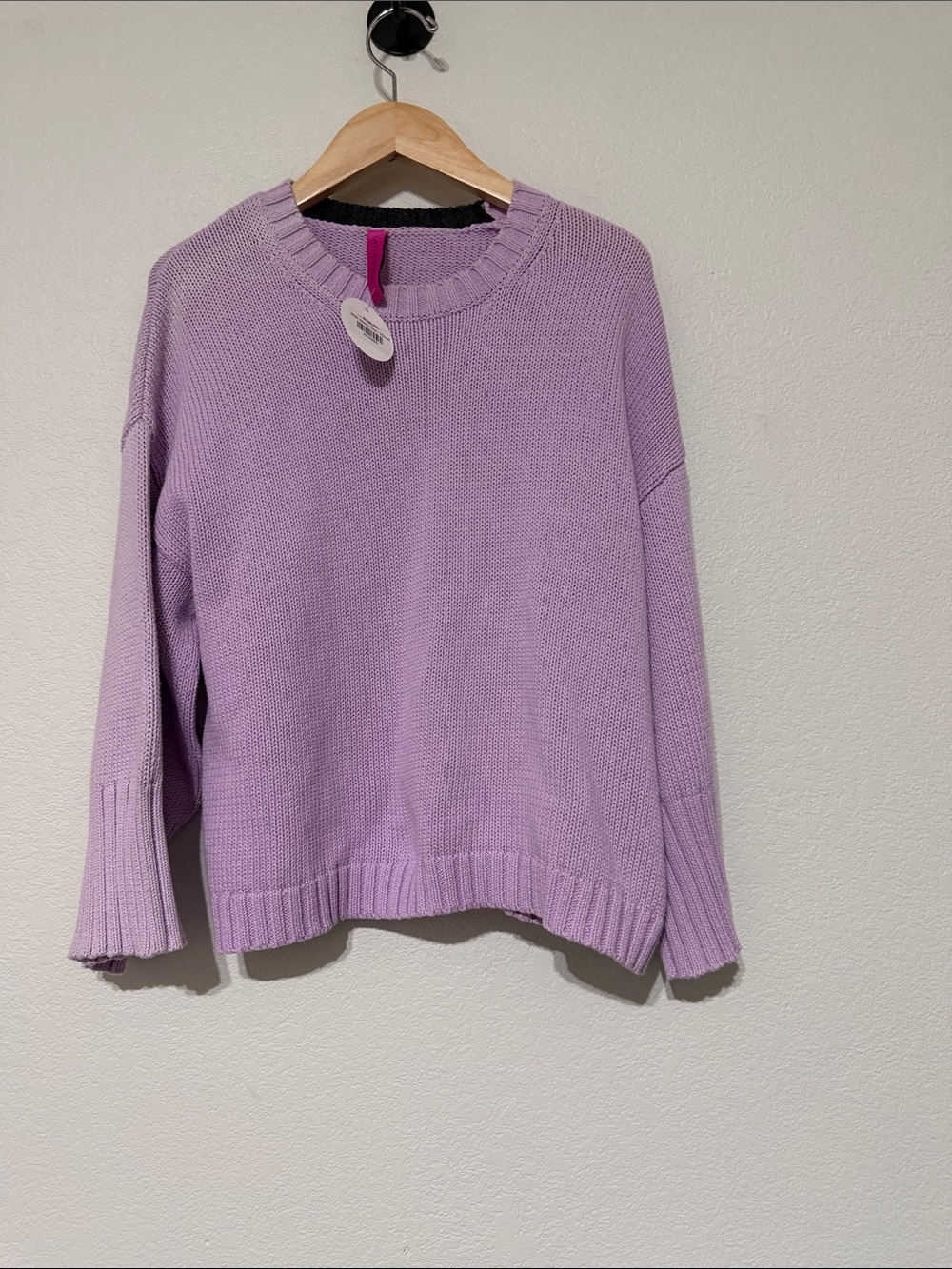 NWT Zaket & Plover Lilac Wide Sleeve Crop Crew Sweater Size XS - Picture 2 of 4